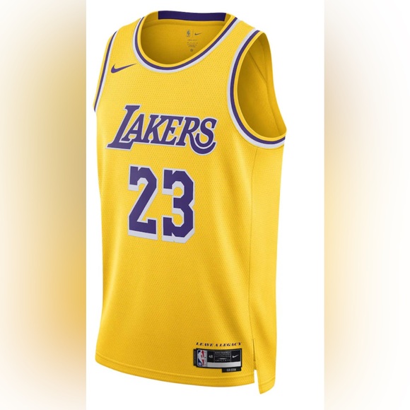 Nike LeBron James Yellow Los Angeles Lakers SwingMan Players Jersey-Icon Edition - Picture 2 of 9